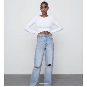 Zara wide leg full jeans